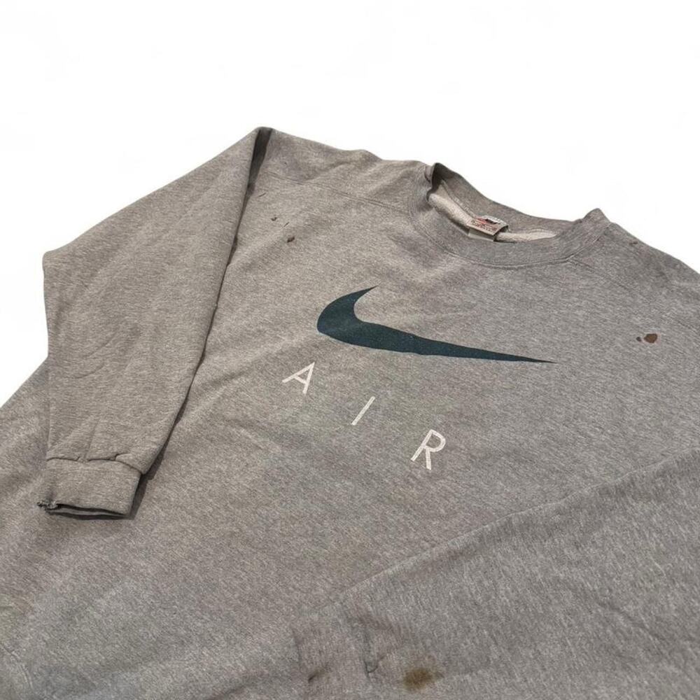 Vintage Nike Air Center Swoosh Crewneck Sweatshirt Grey XL Made in USA